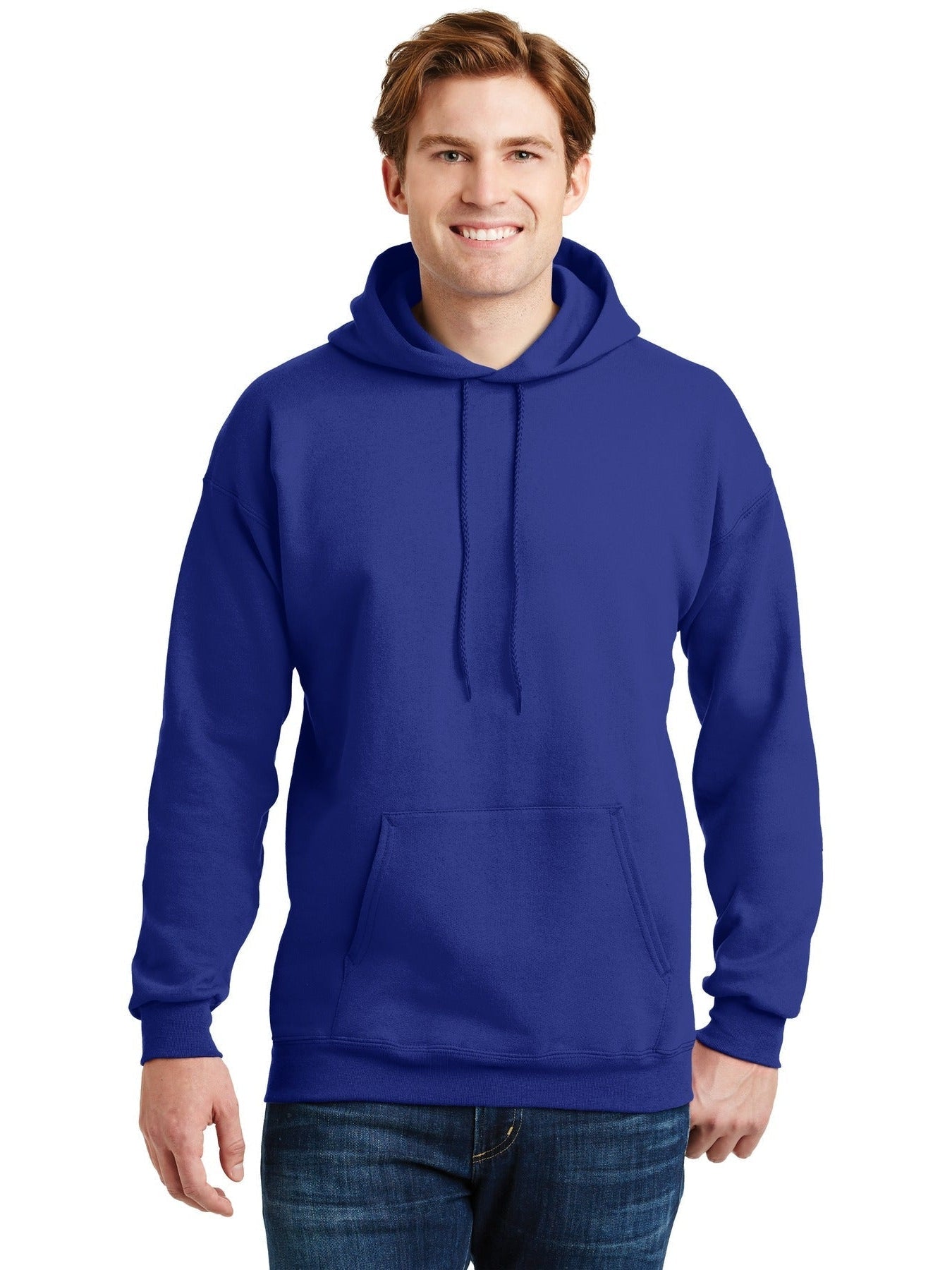 no-logo Hanes EcoSmart Pullover Hooded Sweatshirt-Regular-Hanes-Deep Royal-S-Thread Logic