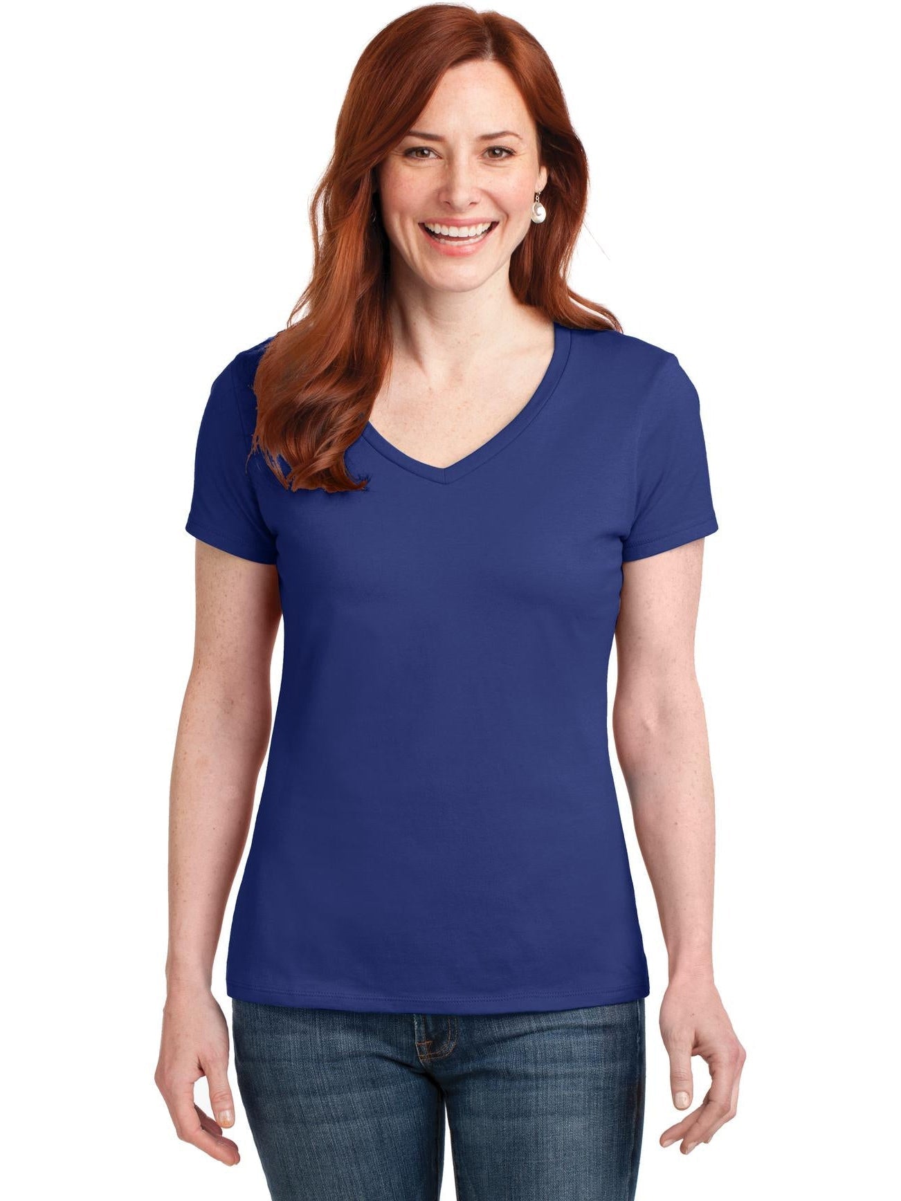 no-logo Hanes Ladies Nano-T Cotton V-Neck T-Shirt-Regular-Hanes-Thread Logic