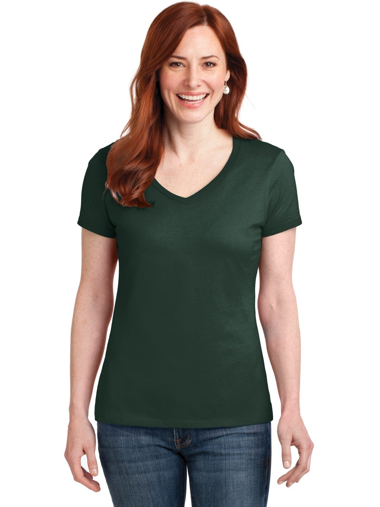 no-logo Hanes Ladies Nano-T Cotton V-Neck T-Shirt-Regular-Hanes-Thread Logic