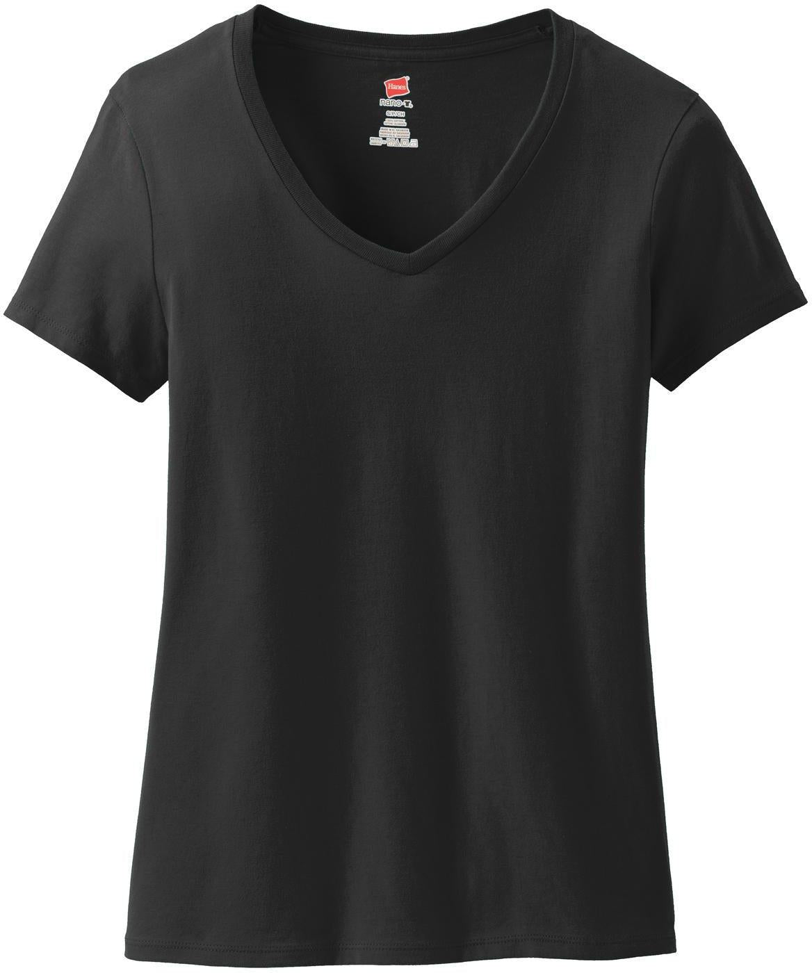 Hanes Ladies Nano-T Cotton V-Neck T-Shirt