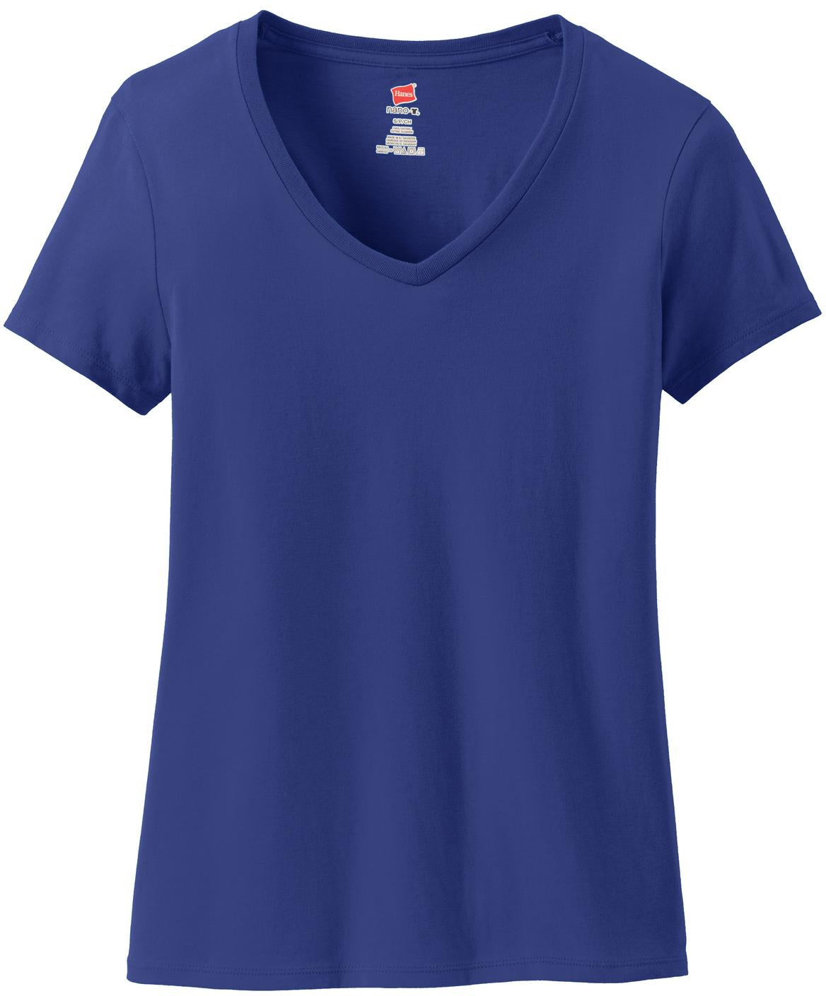 Hanes Ladies Nano-T Cotton V-Neck T-Shirt
