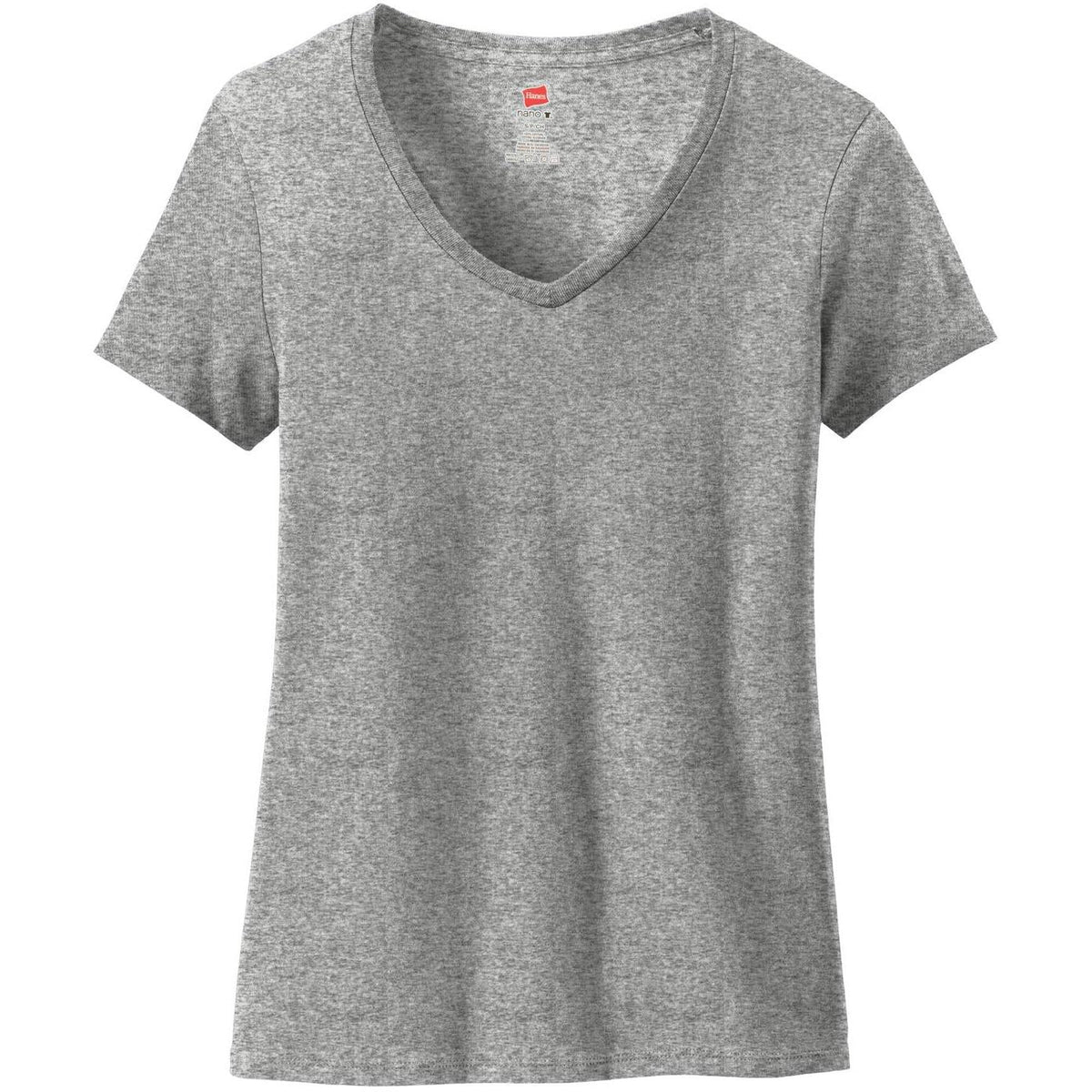 no-logo Hanes Ladies Nano-T Cotton V-Neck T-Shirt