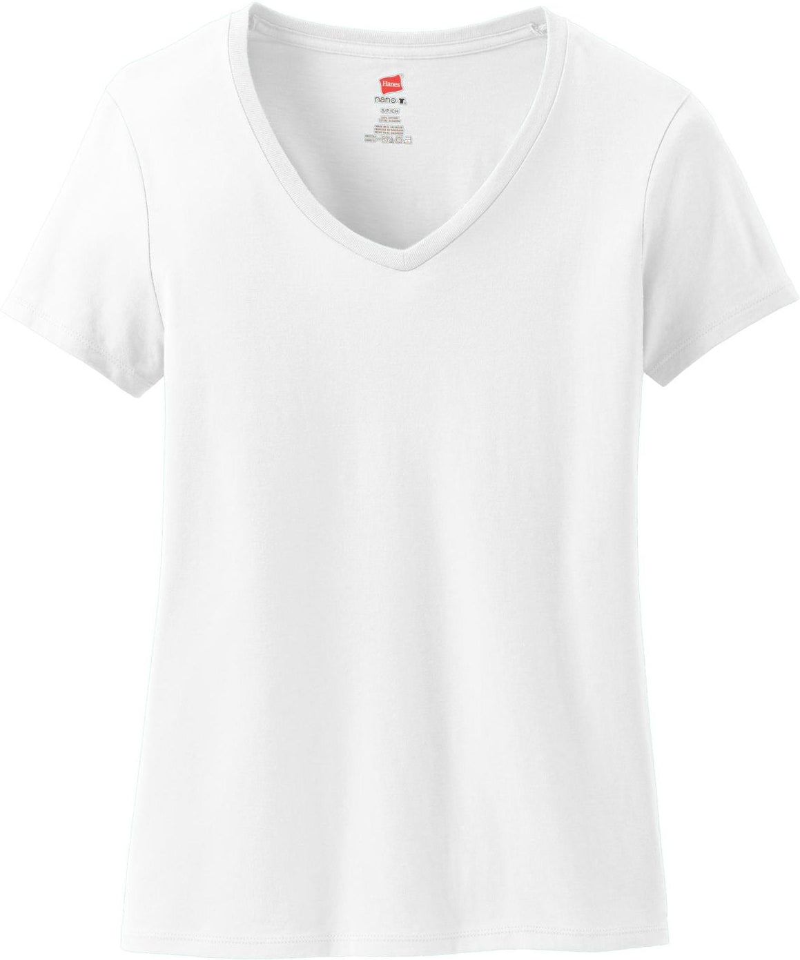 Hanes Ladies Nano-T Cotton V-Neck T-Shirt