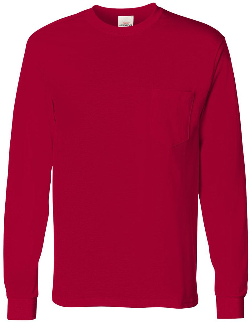 Hanes Men's Authentic Long-Sleeve Pocket T-Shirt