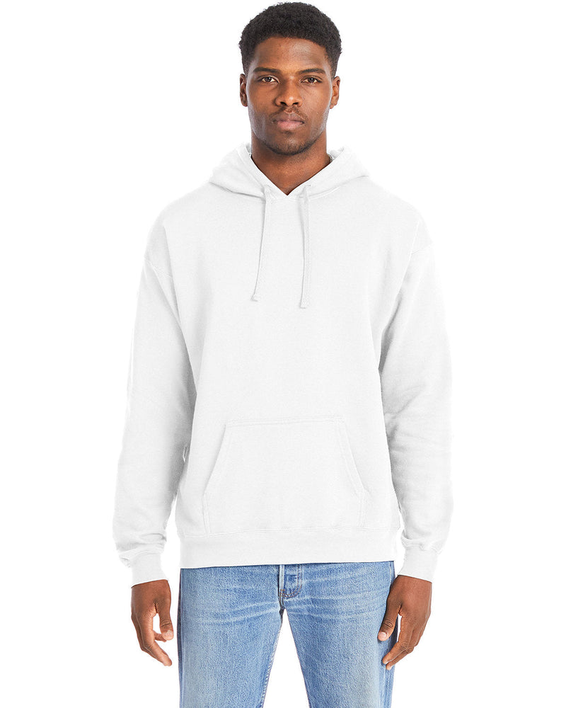  Hanes Perfect Sweats Pullover Hooded Sweatshirt-Men's Layering-Hanes-White-S-Thread Logic