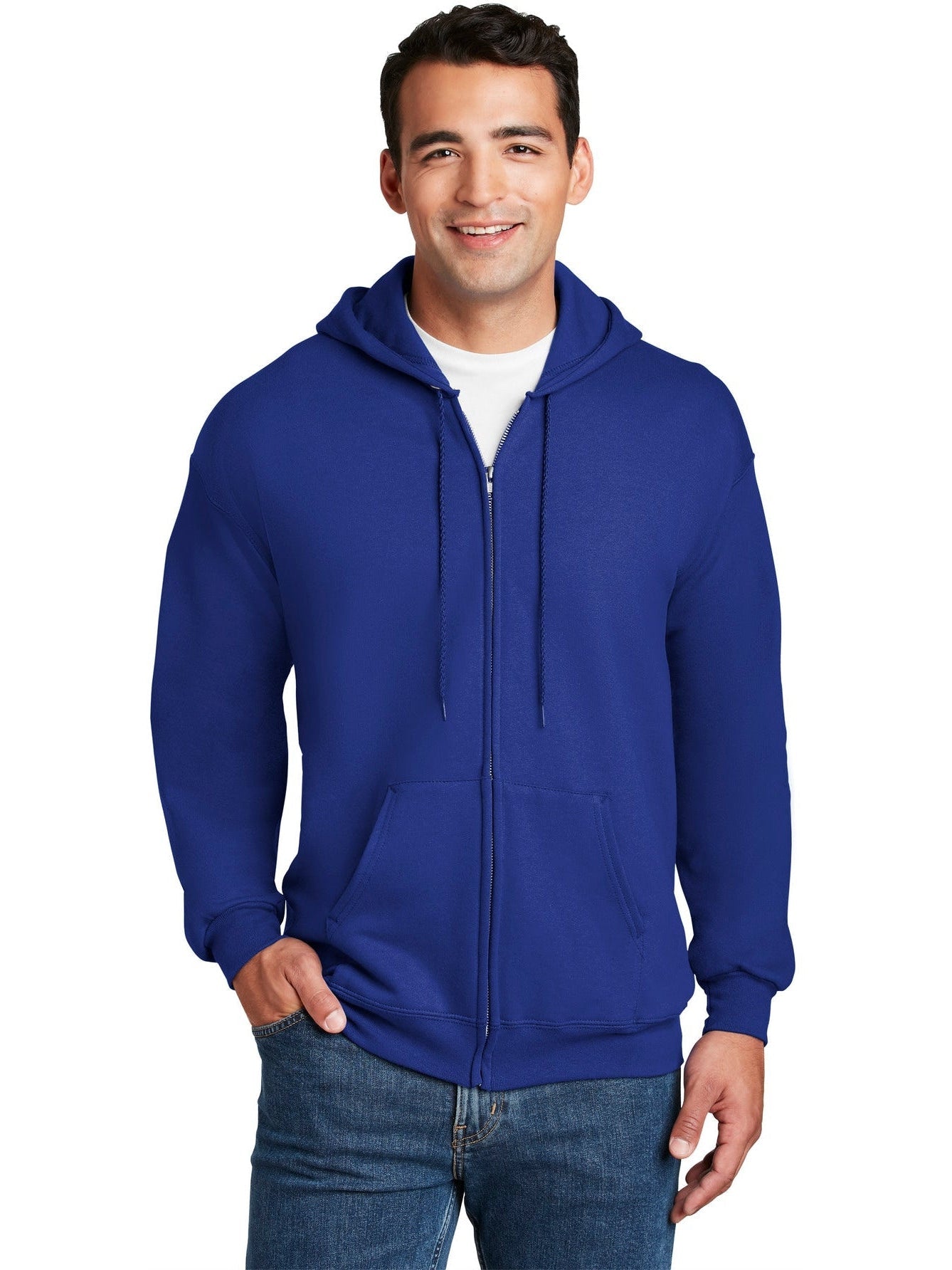 no-logo Hanes Ultimate Cotton Full-Zip Hooded Sweatshirt-Regular-Hanes-Thread Logic