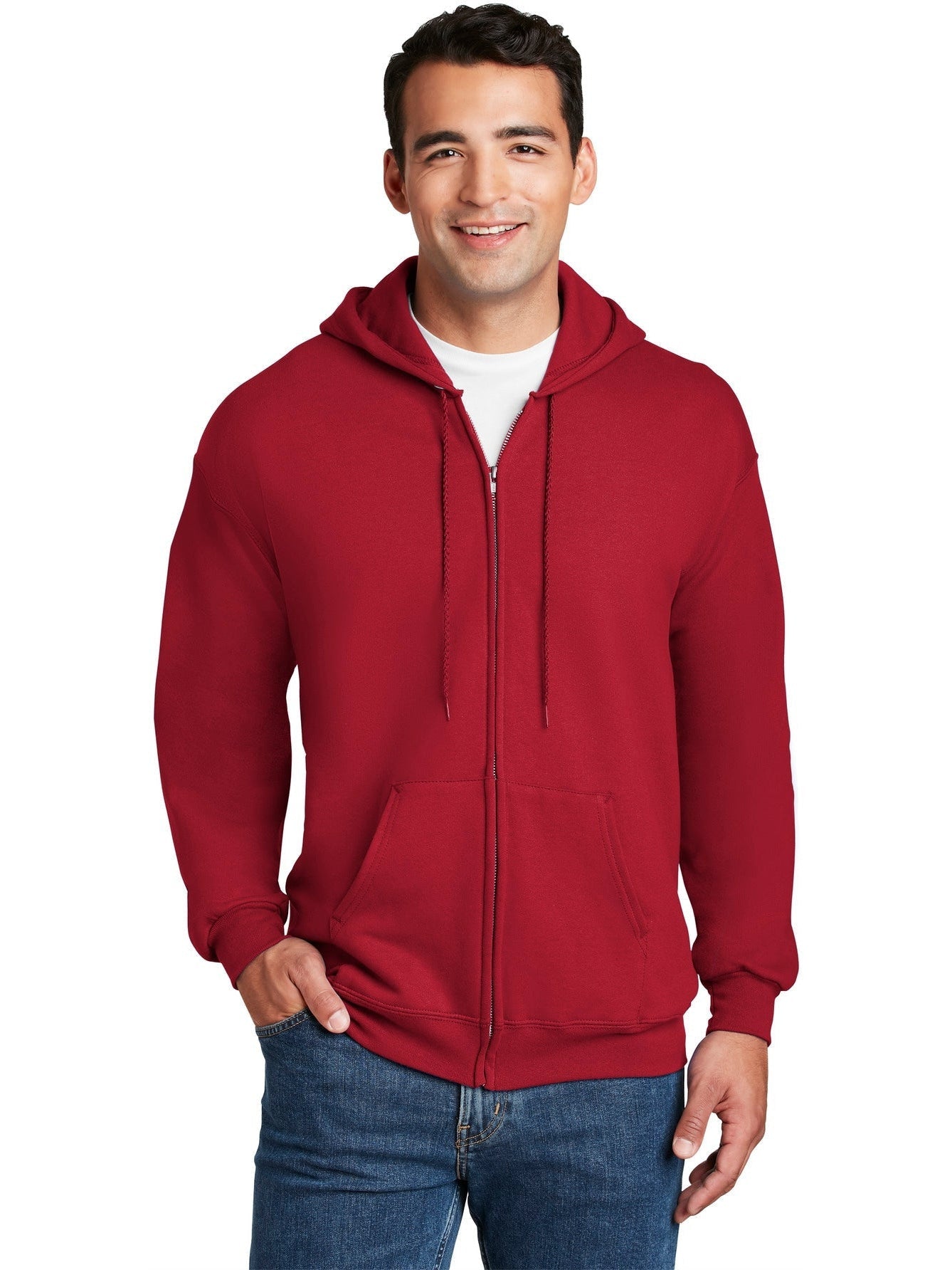 no-logo Hanes Ultimate Cotton Full-Zip Hooded Sweatshirt-Regular-Hanes-Thread Logic