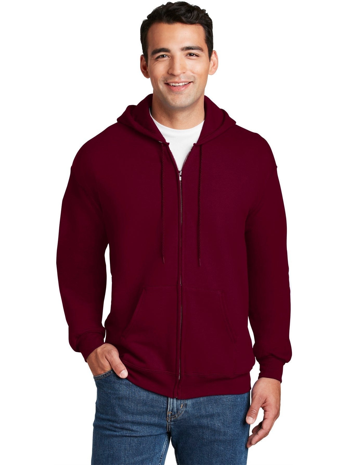 no-logo Hanes Ultimate Cotton Full-Zip Hooded Sweatshirt-Regular-Hanes-Thread Logic
