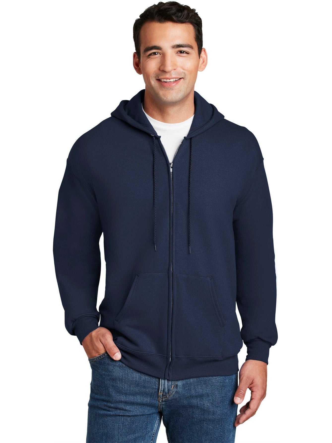 no-logo Hanes Ultimate Cotton Full-Zip Hooded Sweatshirt-Regular-Hanes-Thread Logic