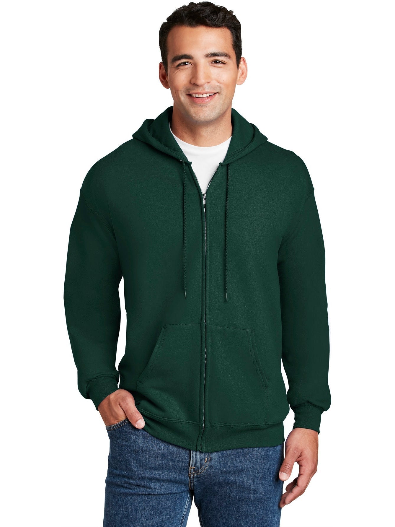 no-logo Hanes Ultimate Cotton Full-Zip Hooded Sweatshirt-Regular-Hanes-Thread Logic