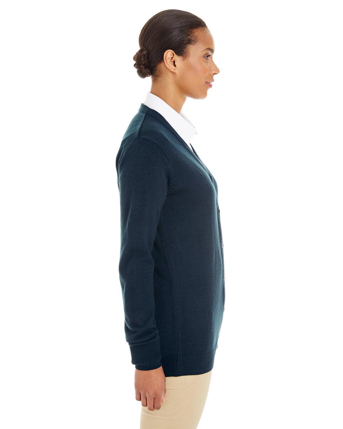 no-logo Harriton Ladies Pilbloc V-Neck Button Cardigan Sweater-Ladies Layering-Harriton-Thread Logic