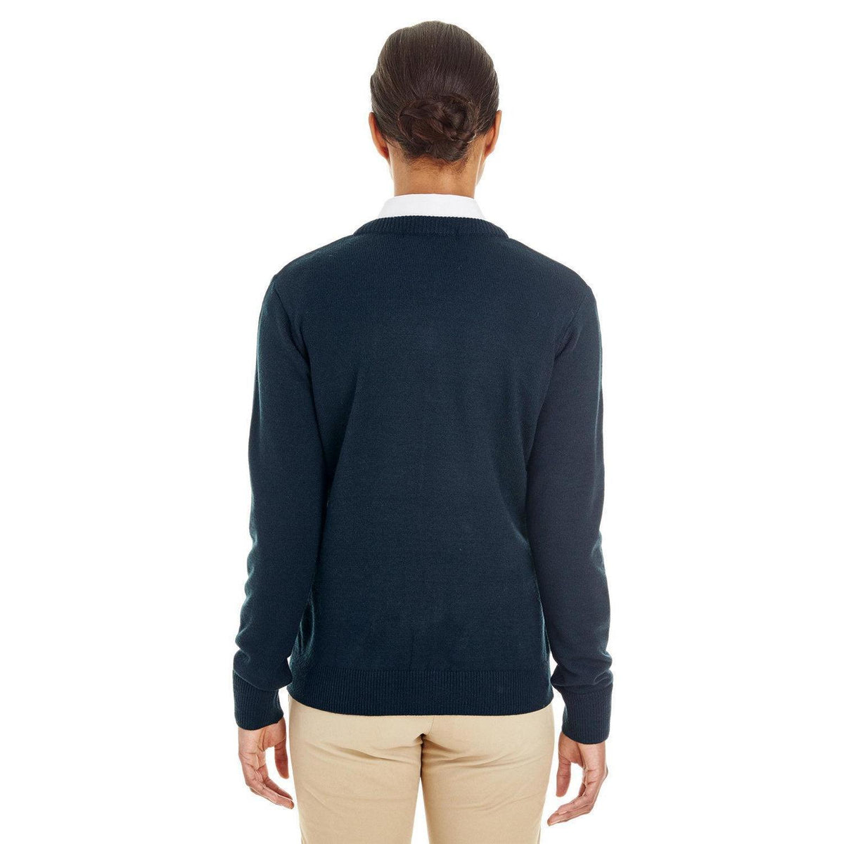 no-logo Harriton Women's Pilbloc V-Neck Sweater-Sweaters-Harriton-Thread Logic