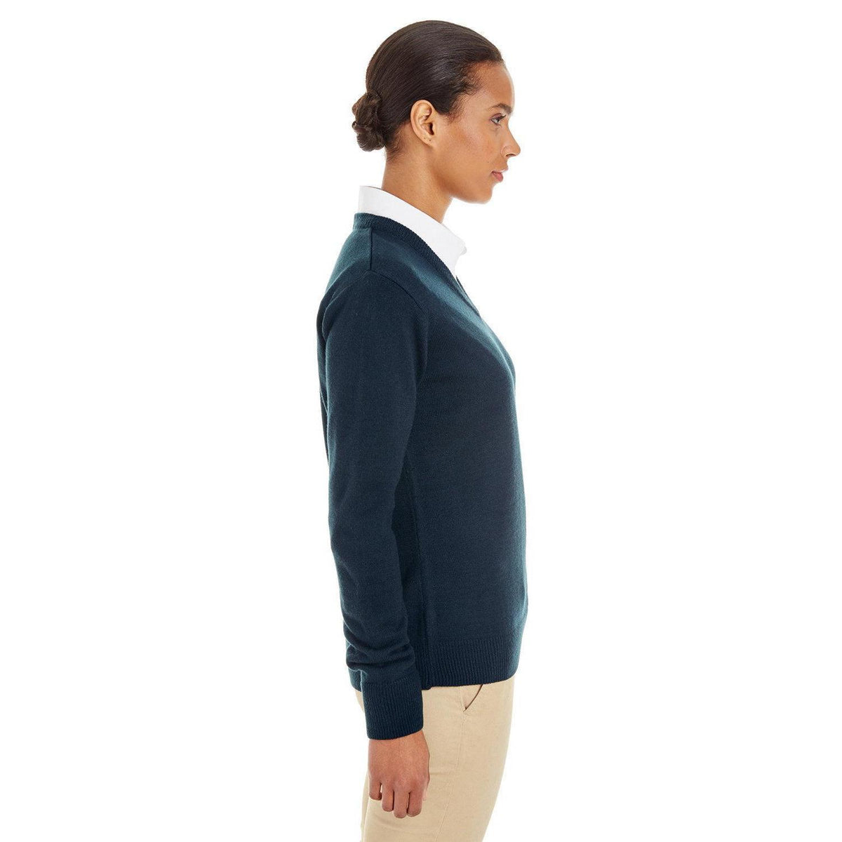 no-logo Harriton Women's Pilbloc V-Neck Sweater-Sweaters-Harriton-Thread Logic