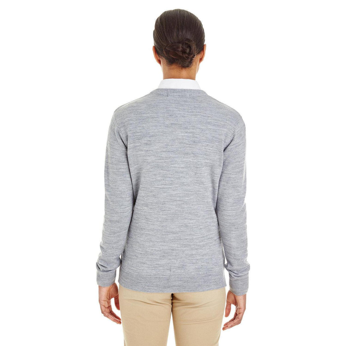 no-logo Harriton Women's Pilbloc V-Neck Sweater-Sweaters-Harriton-Thread Logic
