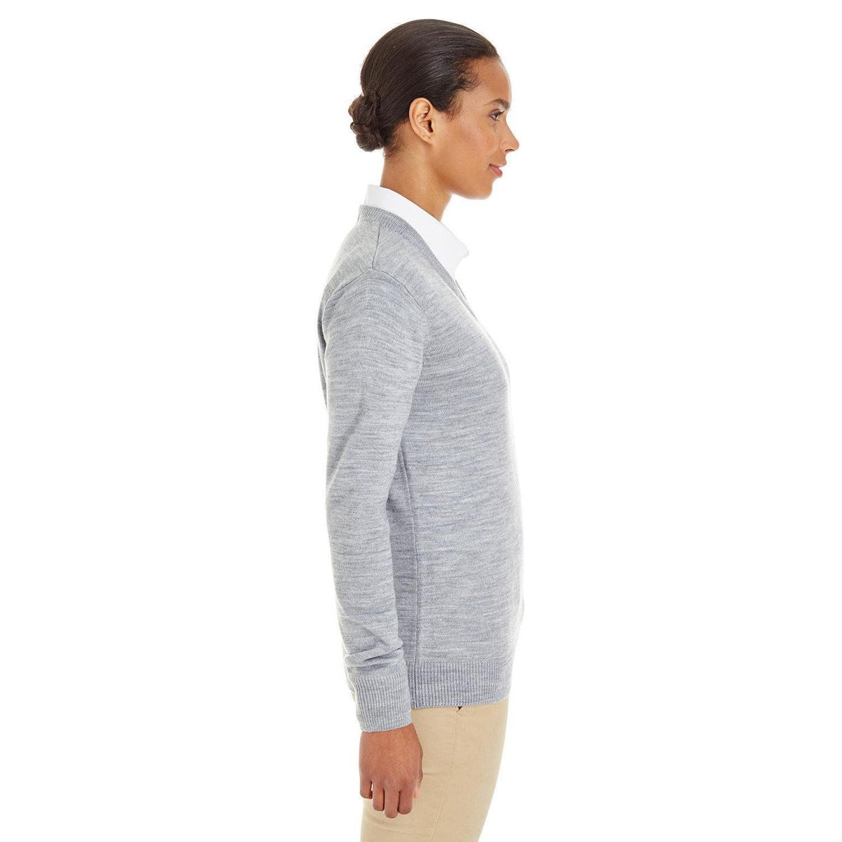 no-logo Harriton Women's Pilbloc V-Neck Sweater-Sweaters-Harriton-Thread Logic