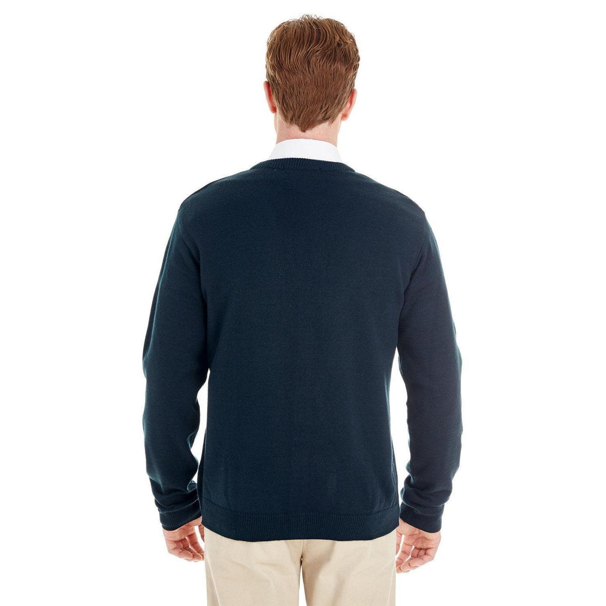 no-logo Harriton Pilbloc V-Neck Button Cardigan Sweater-Men's Layering-Harriton-Thread Logic