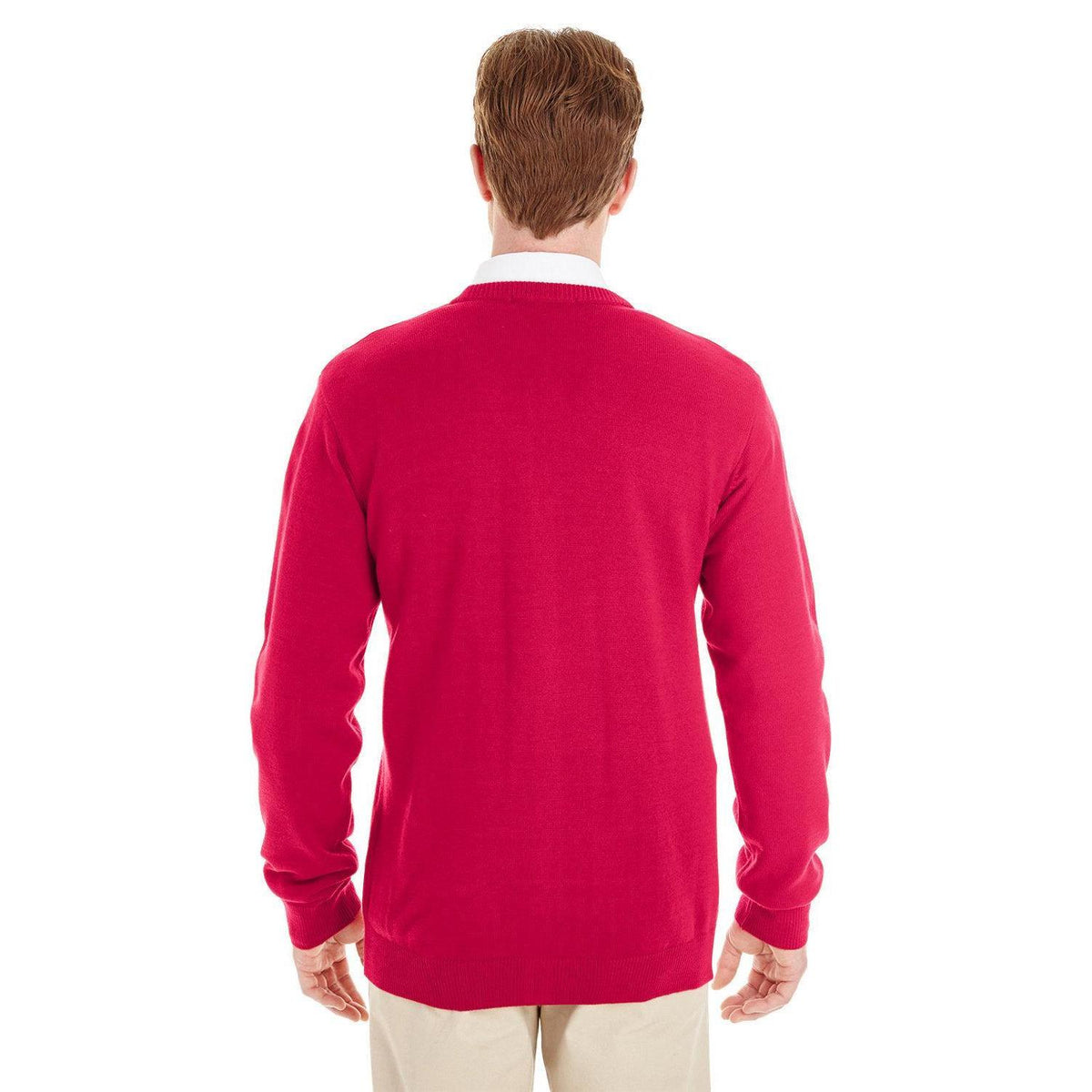 no-logo Harriton Pilbloc V-Neck Button Cardigan Sweater-Men's Layering-Harriton-Thread Logic