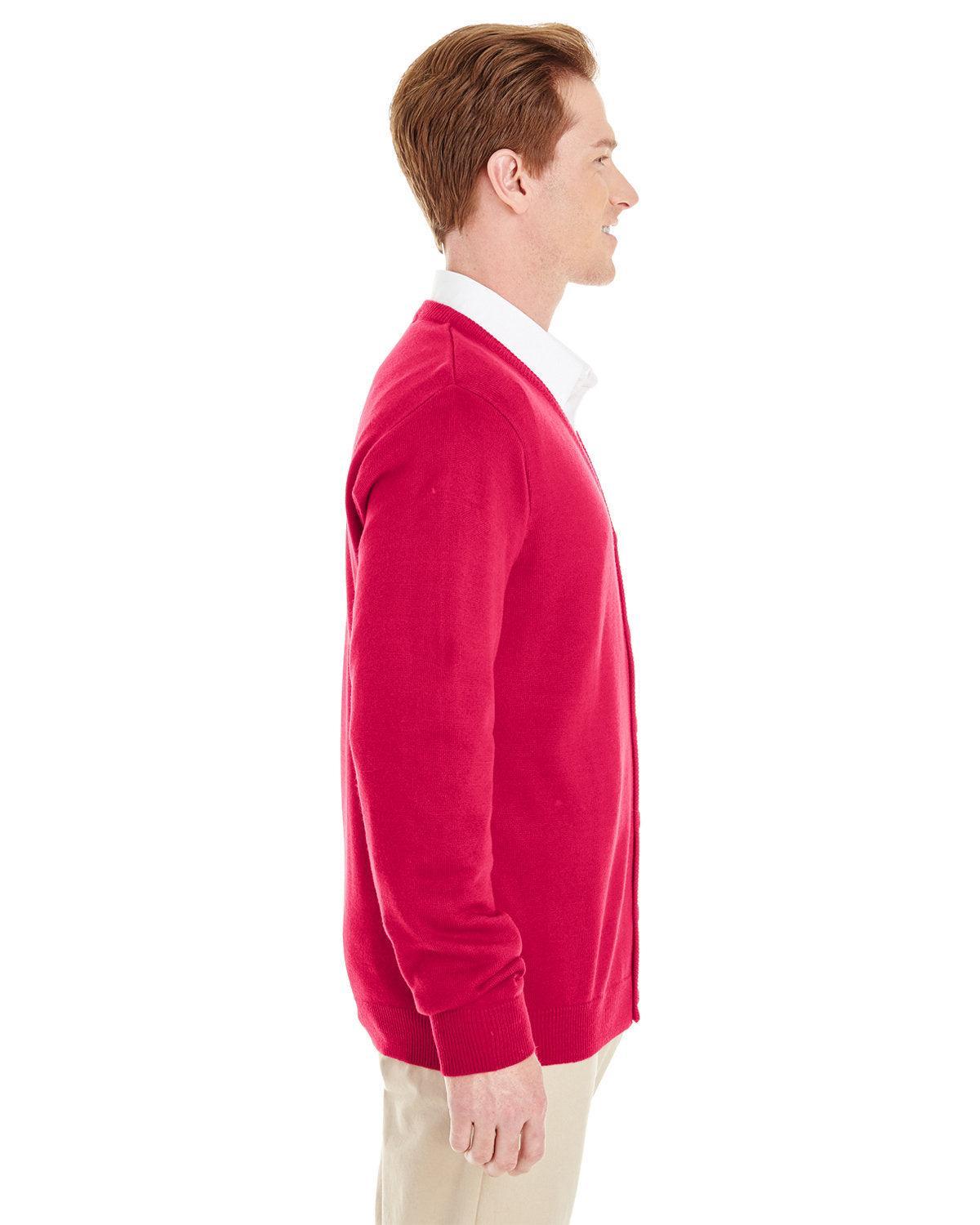 no-logo Harriton Pilbloc V-Neck Button Cardigan Sweater-Men's Layering-Harriton-Thread Logic