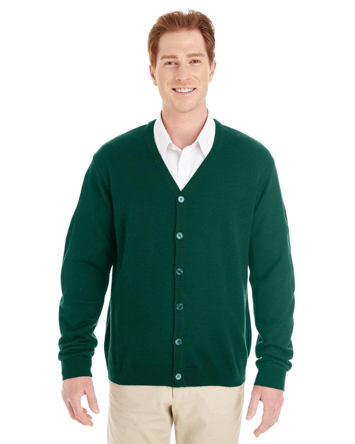 Harriton Pilbloc V-Neck Button Cardigan Sweater-Men's Layering-Harriton-Hunter-S-Thread Logic