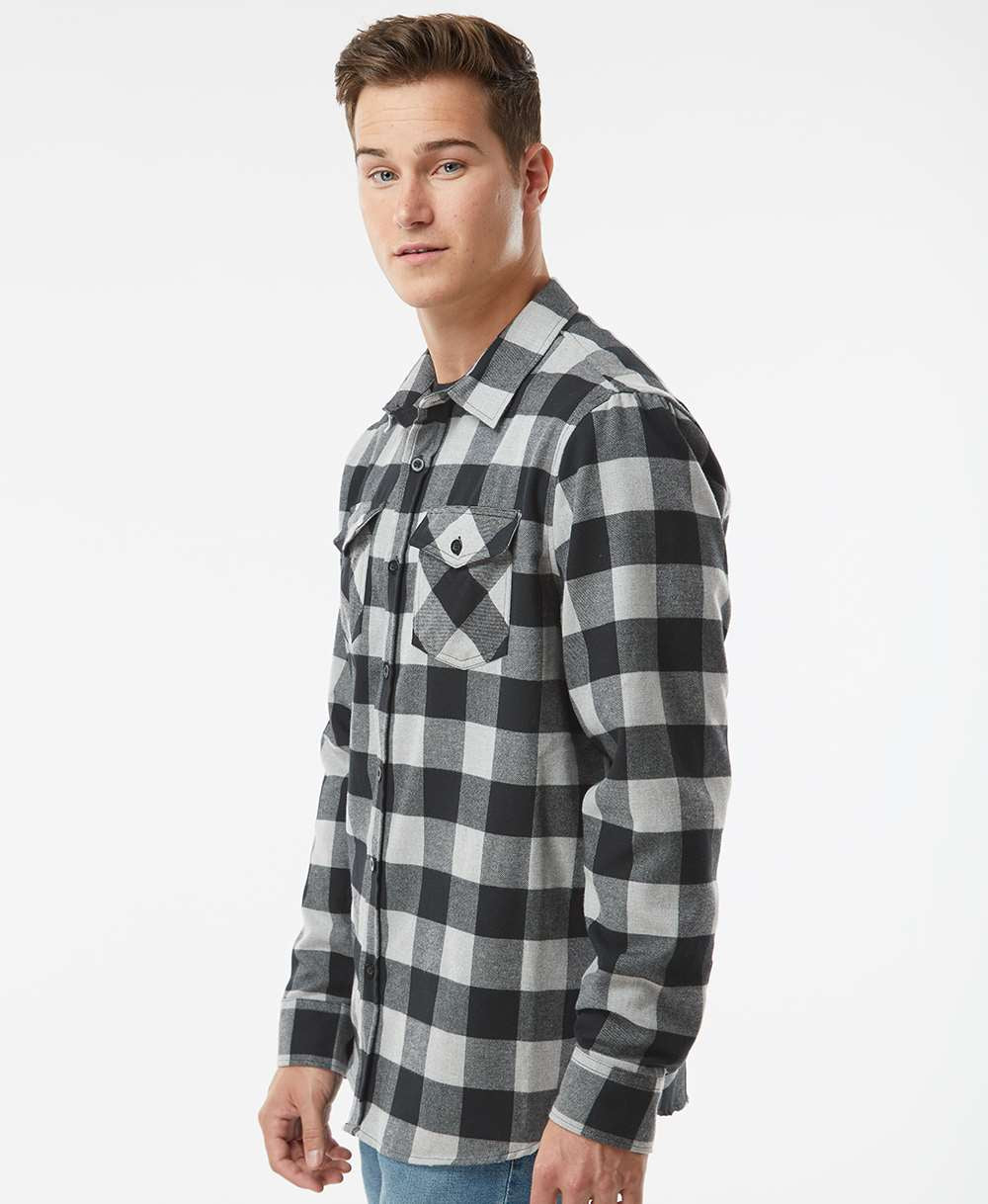 no-logo Independent Trading Co. Flannel Shirt-Men's Dress Shirts-Independent Trading Co.-Thread Logic