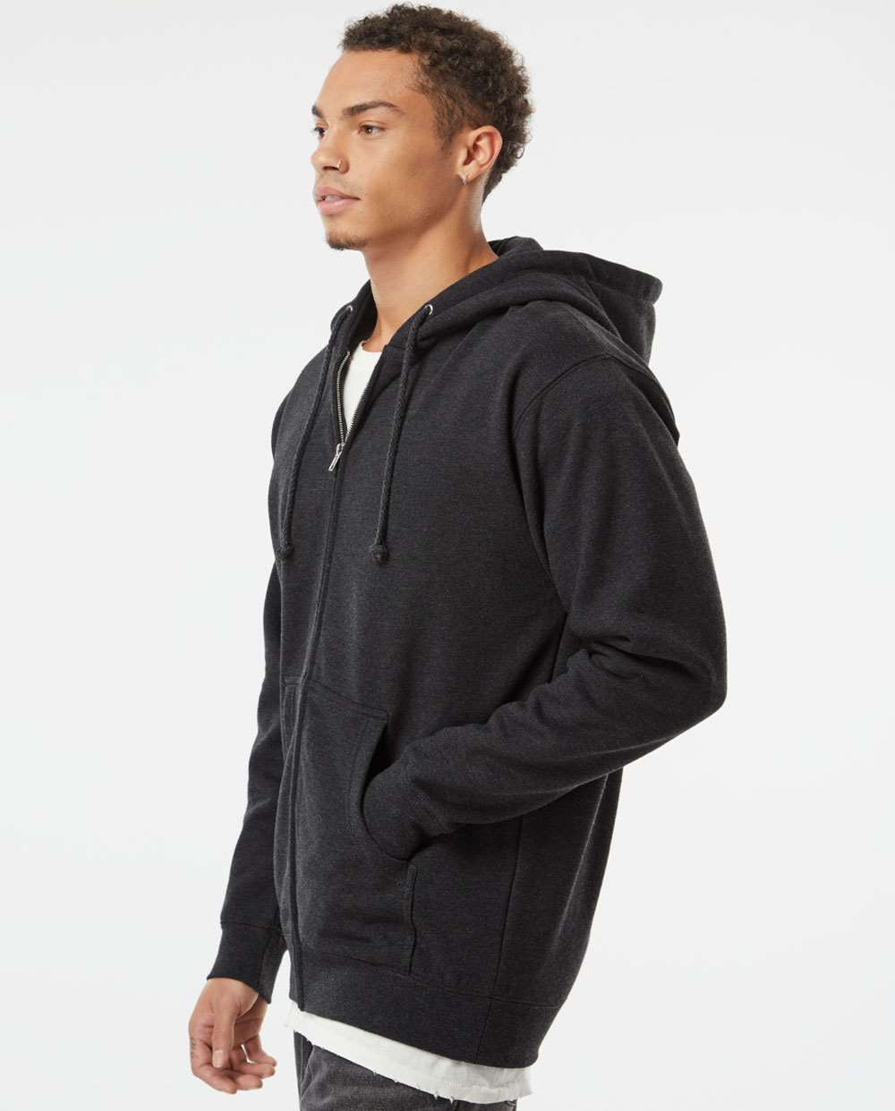 no-logo Independent Trading Co. Heavyweight Full-Zip Hooded Sweatshirt -Men's Layering-Independent Trading Co.-Thread Logic