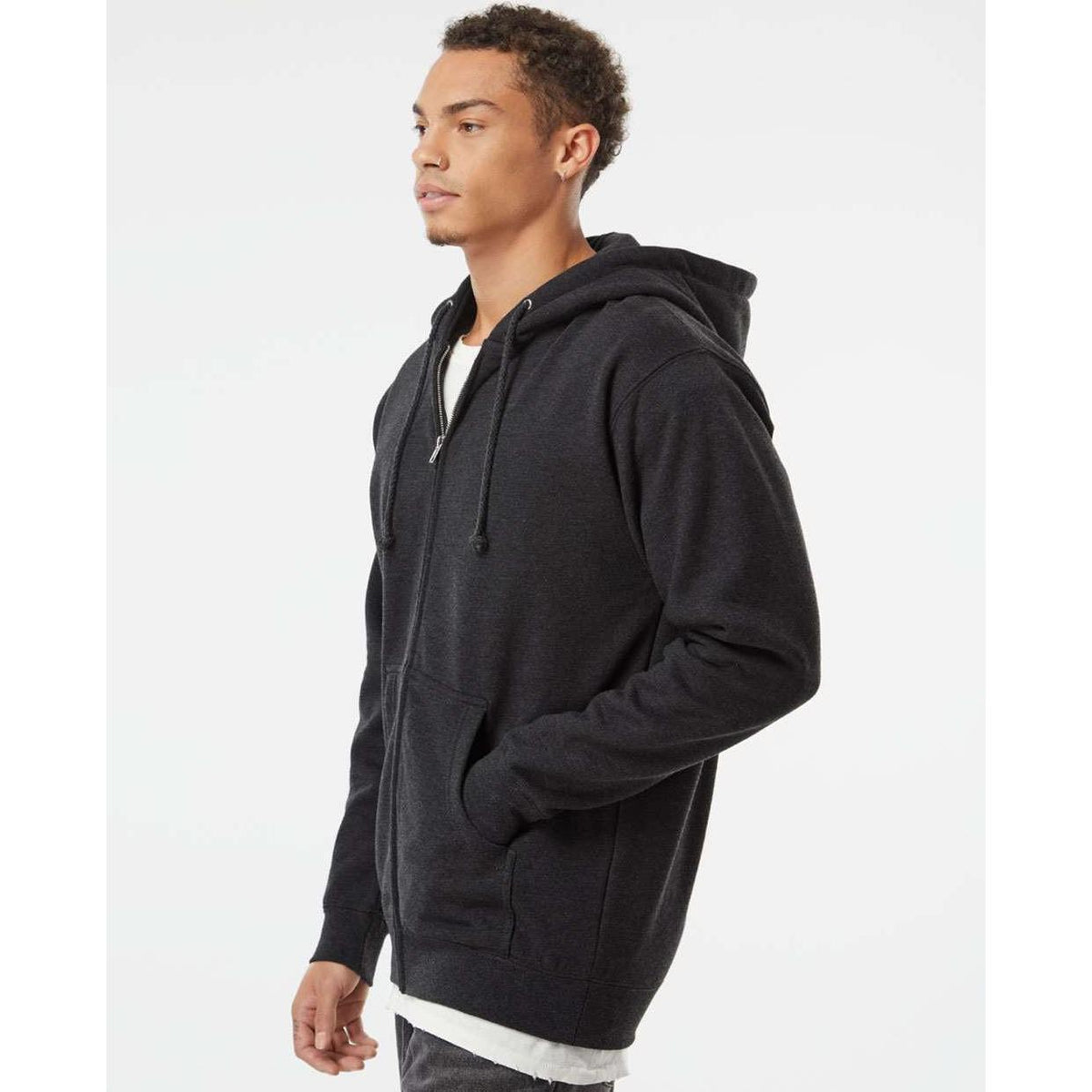 no-logo Independent Trading Co. Heavyweight Full-Zip Hooded Sweatshirt -Men's Layering-Independent Trading Co.-Thread Logic