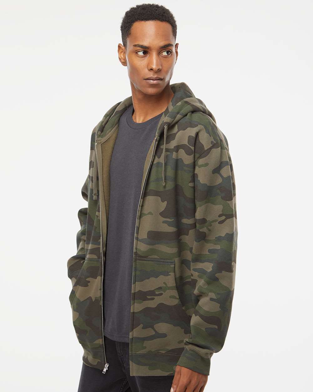 no-logo Independent Trading Co. Heavyweight Full-Zip Hooded Sweatshirt -Men's Layering-Independent Trading Co.-Thread Logic