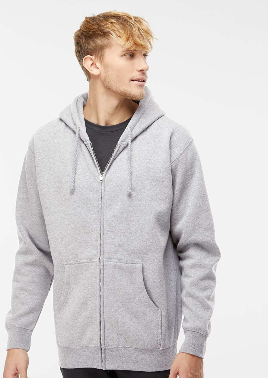 no-logo Independent Trading Co. Heavyweight Full-Zip Hooded Sweatshirt -Men's Layering-Independent Trading Co.-Thread Logic