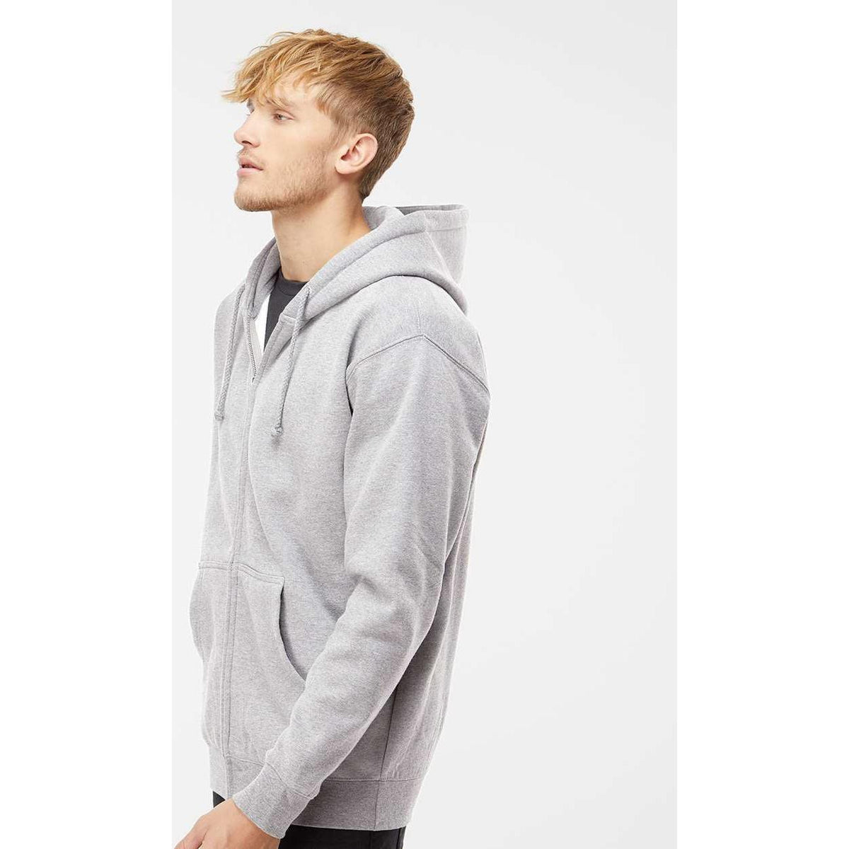 no-logo Independent Trading Co. Heavyweight Full-Zip Hooded Sweatshirt -Men's Layering-Independent Trading Co.-Thread Logic
