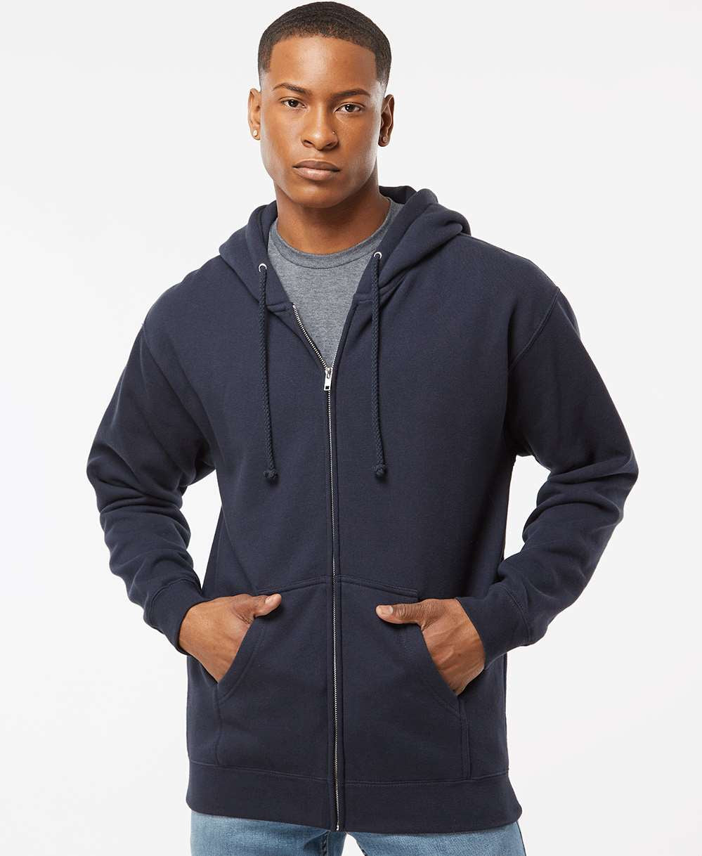 no-logo Independent Trading Co. Heavyweight Full-Zip Hooded Sweatshirt -Men's Layering-Independent Trading Co.-Thread Logic