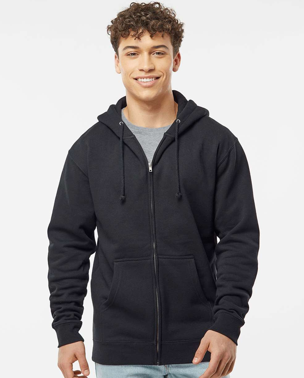 no-logo Independent Trading Co. Heavyweight Full-Zip Hooded Sweatshirt -Men's Layering-Independent Trading Co.-Thread Logic