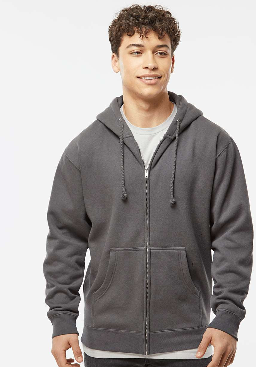 no-logo Independent Trading Co. Heavyweight Full-Zip Hooded Sweatshirt -Men's Layering-Independent Trading Co.-Thread Logic