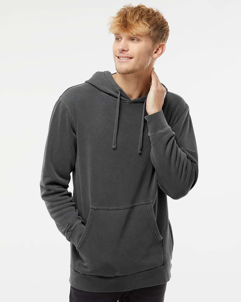 no-logo Independent Trading Co. Heavyweight Pigment-Dyed Hooded Sweatshirt-Men's Layering-Independent Trading Co.-Thread Logic