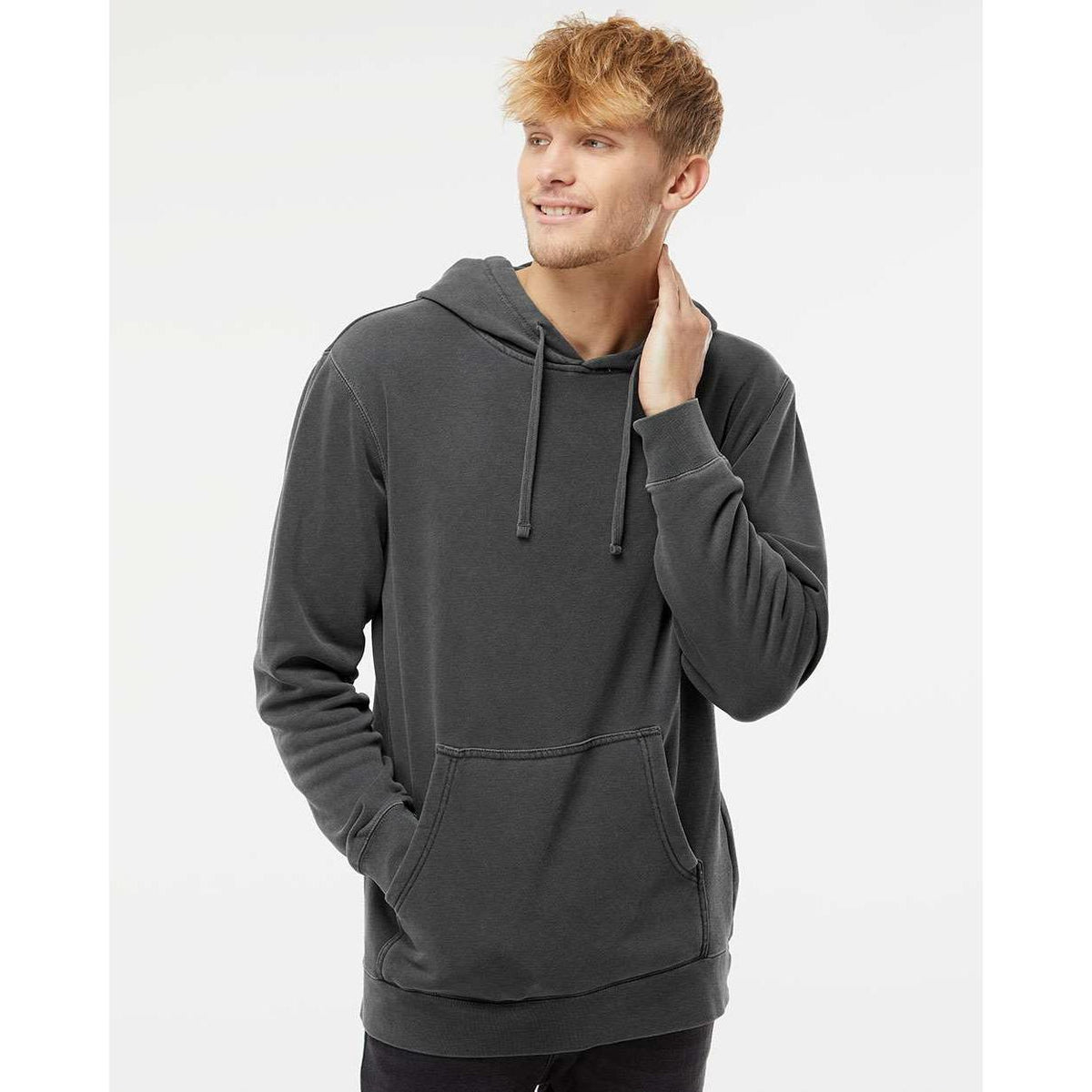 no-logo Independent Trading Co. Heavyweight Pigment-Dyed Hooded Sweatshirt-Men's Layering-Independent Trading Co.-Thread Logic