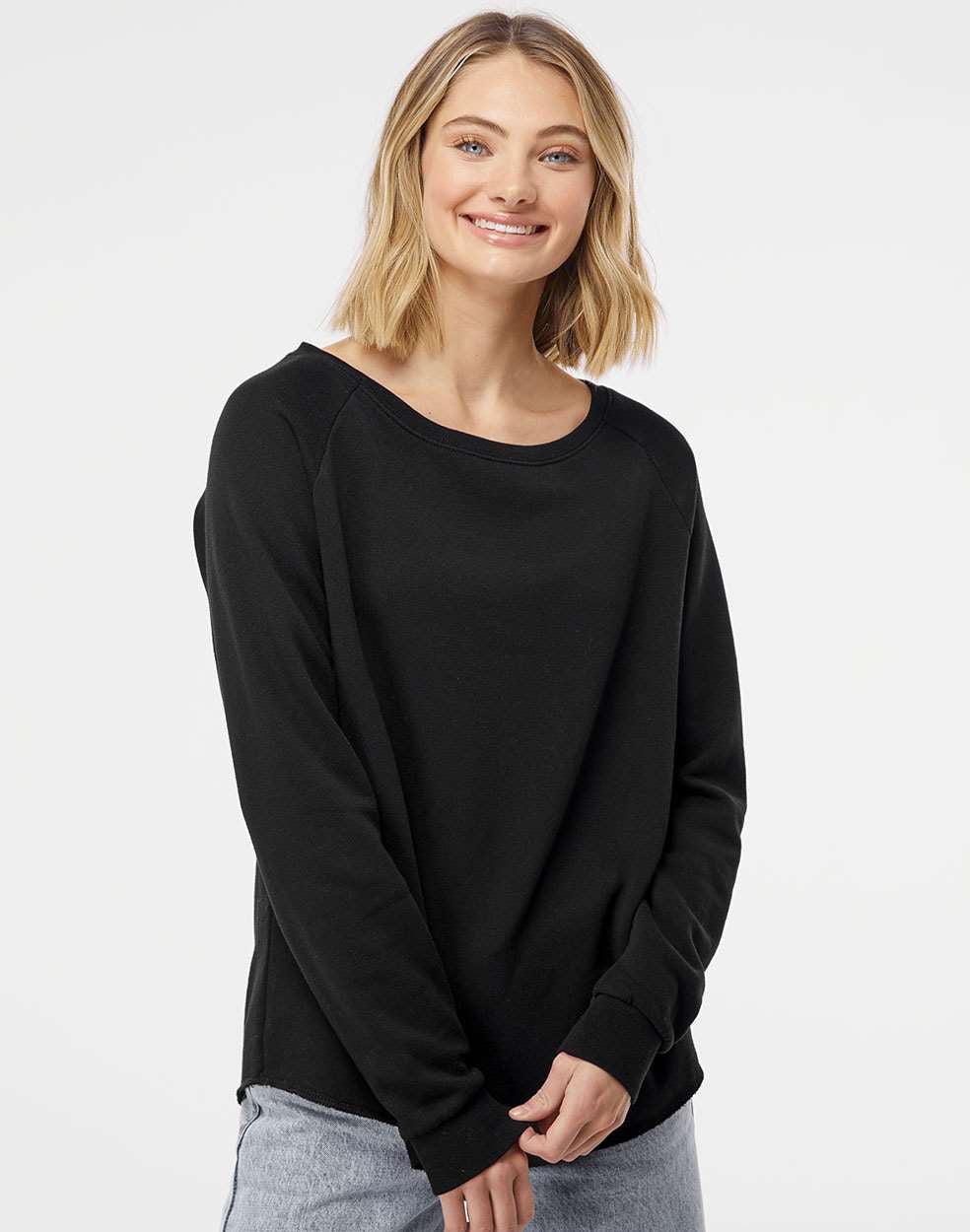 no-logo Independent Trading Co. Ladies California Wave Wash Crewneck Sweatshirt-Ladies Layering-Independent Trading Co.-Thread Logic