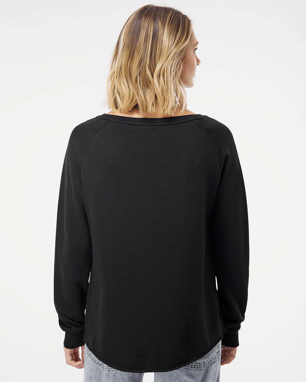 no-logo Independent Trading Co. Ladies California Wave Wash Crewneck Sweatshirt-Ladies Layering-Independent Trading Co.-Thread Logic