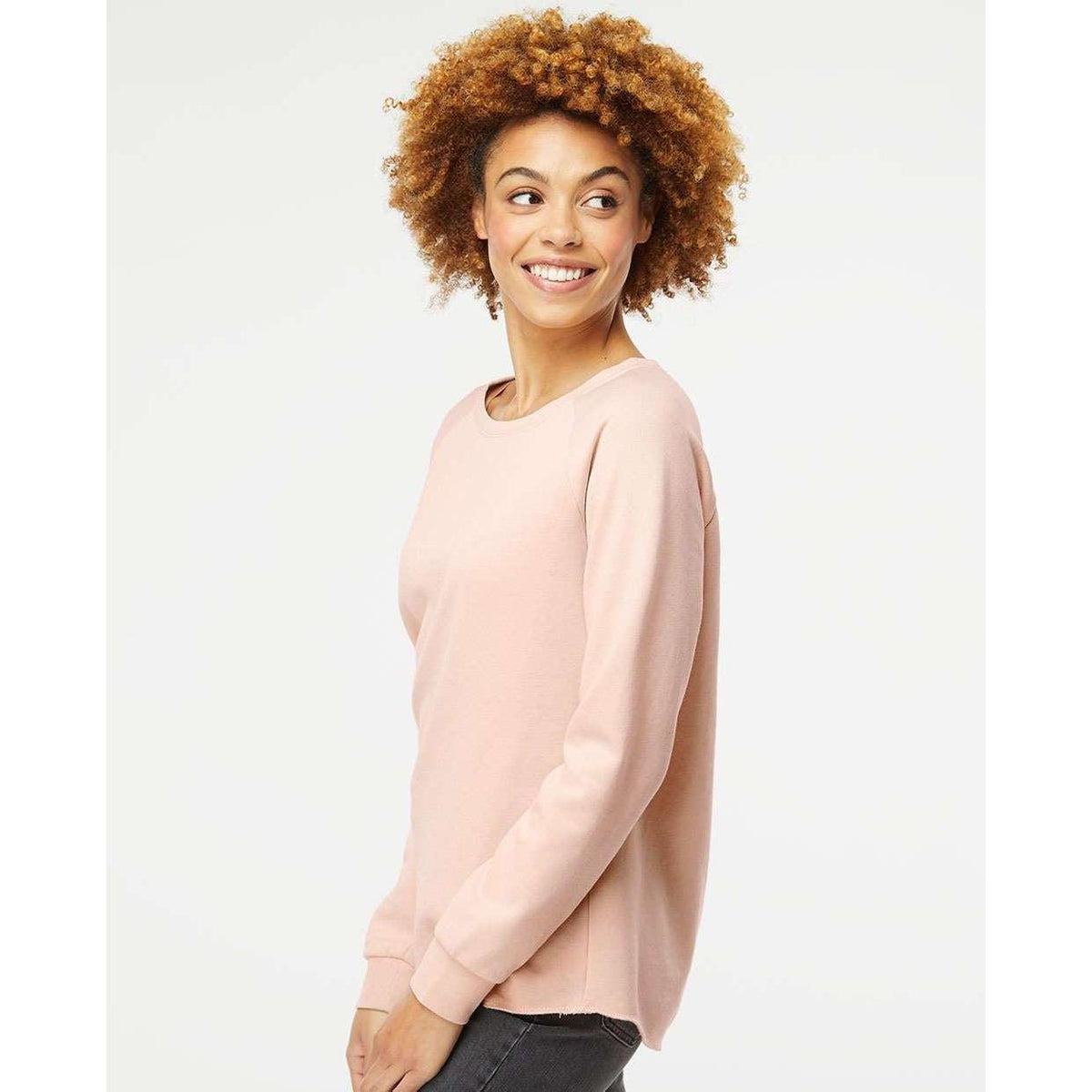 no-logo Independent Trading Co. Ladies California Wave Wash Crewneck Sweatshirt-Ladies Layering-Independent Trading Co.-Thread Logic
