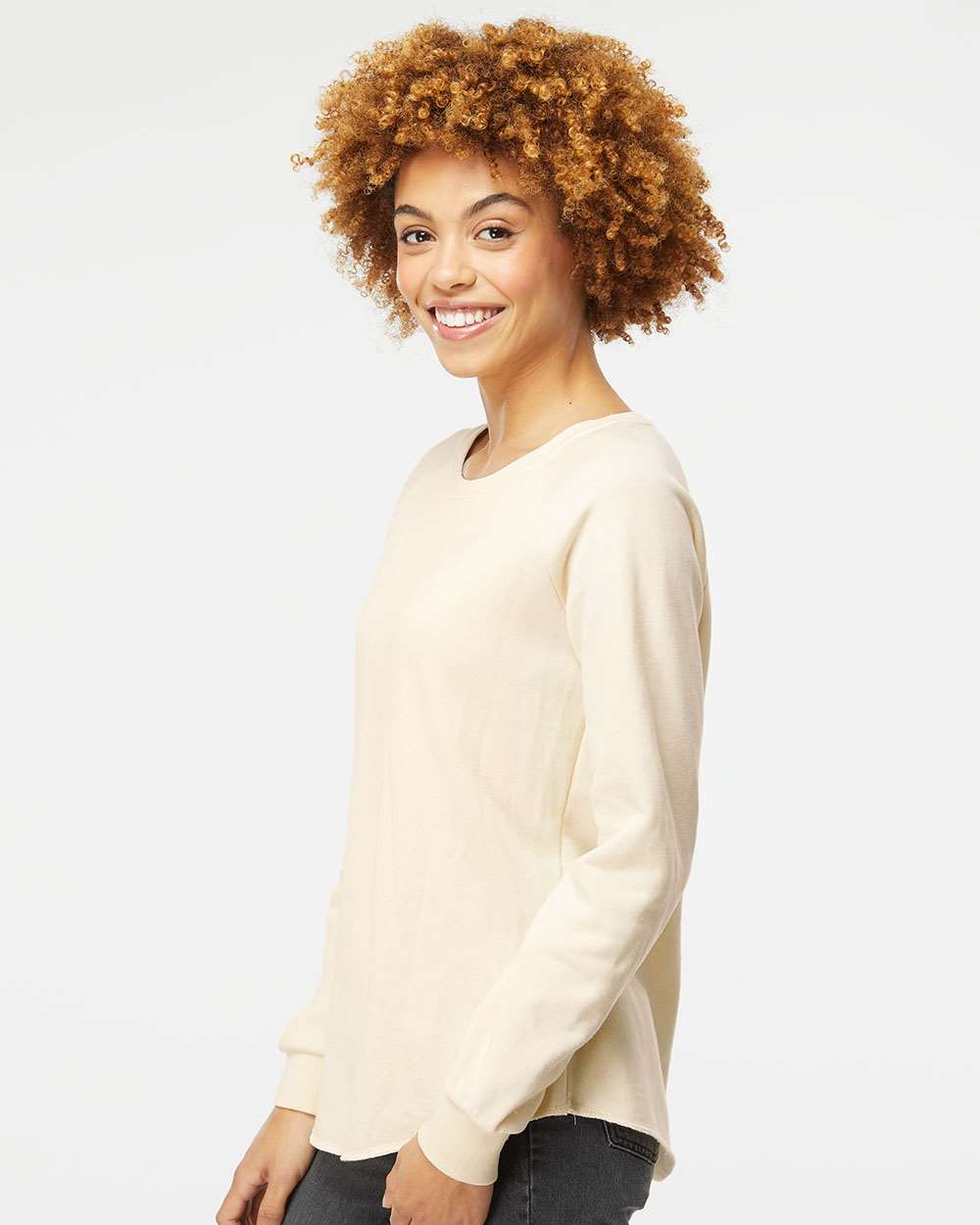 no-logo Independent Trading Co. Ladies California Wave Wash Crewneck Sweatshirt-Ladies Layering-Independent Trading Co.-Thread Logic