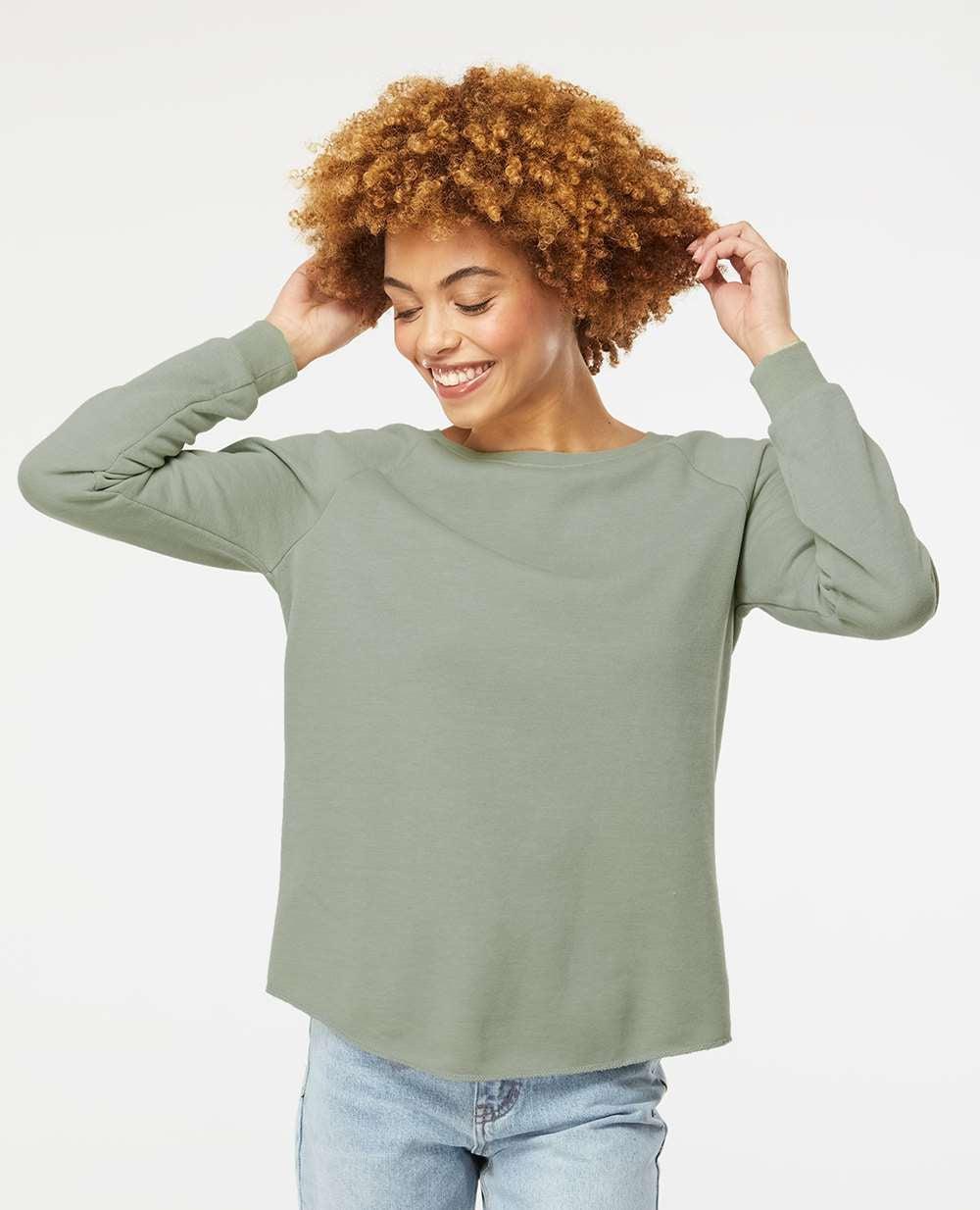 no-logo Independent Trading Co. Ladies California Wave Wash Crewneck Sweatshirt-Ladies Layering-Independent Trading Co.-Thread Logic