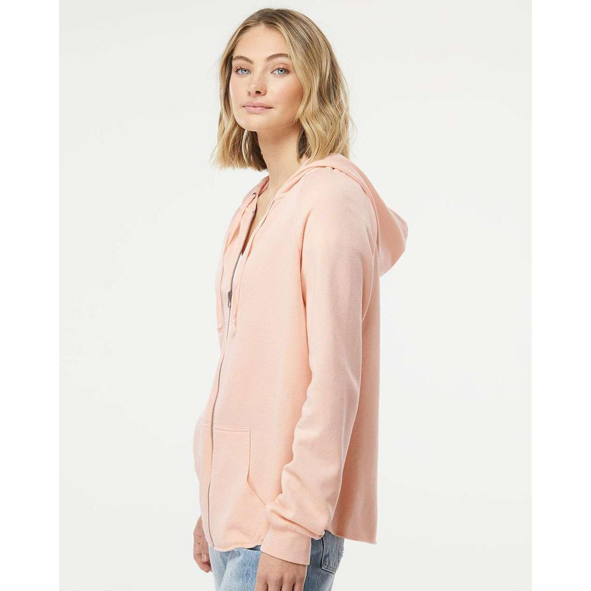 no-logo Independent Trading Co. Ladies California Wave Wash Full-Zip Hooded Sweatshirt -Ladies Layering-Independent Trading Co.-Thread Logic