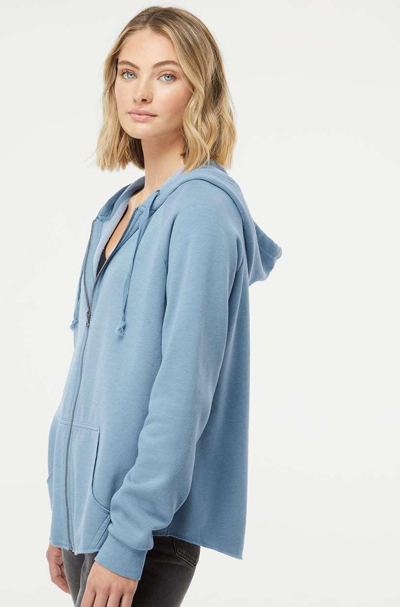 no-logo Independent Trading Co. Ladies California Wave Wash Full-Zip Hooded Sweatshirt -Ladies Layering-Independent Trading Co.-Thread Logic