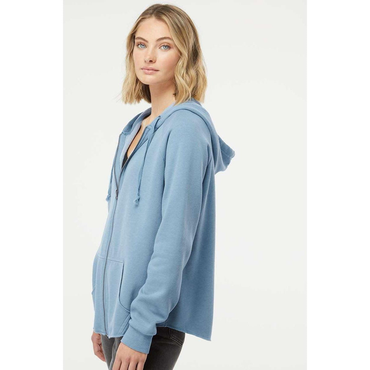 no-logo Independent Trading Co. Ladies California Wave Wash Full-Zip Hooded Sweatshirt -Ladies Layering-Independent Trading Co.-Thread Logic