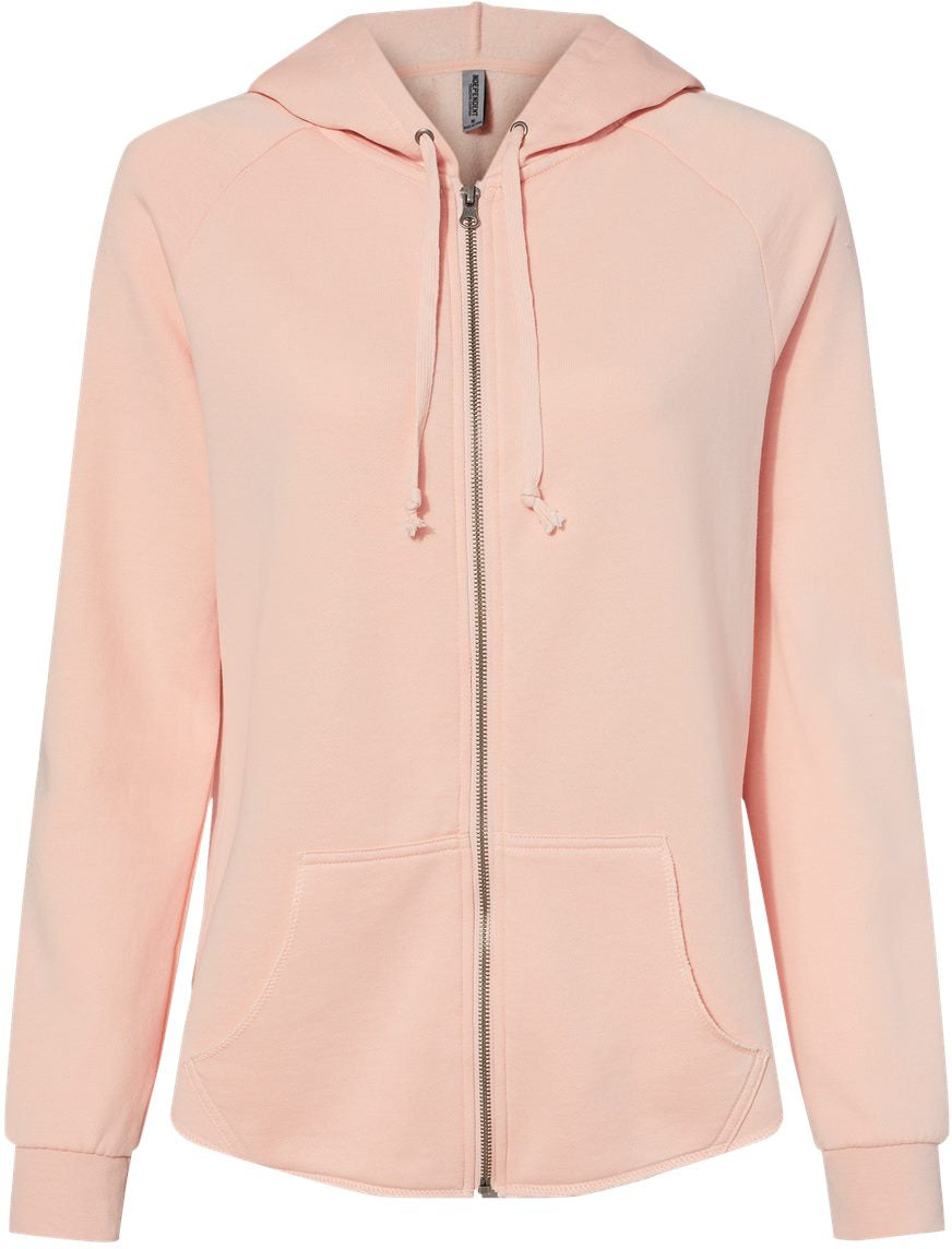 Independent Trading Co. Ladies California Wave Wash Full-Zip Hooded Sweatshirt