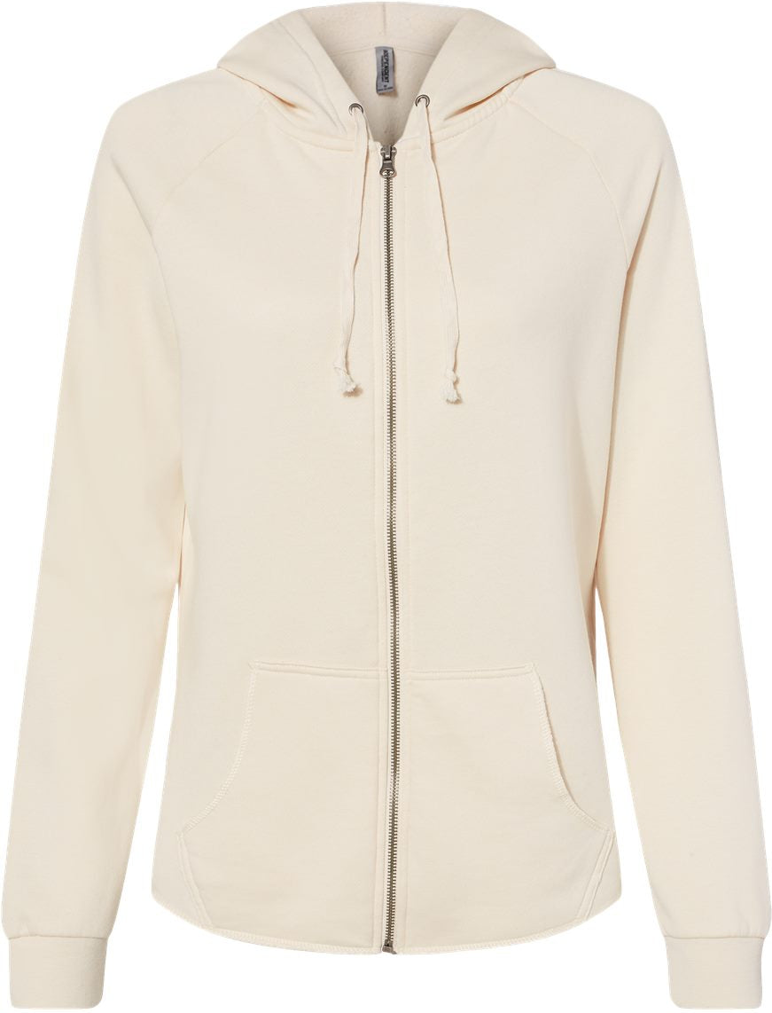 Independent Trading Co. Ladies California Wave Wash Full-Zip Hooded Sweatshirt