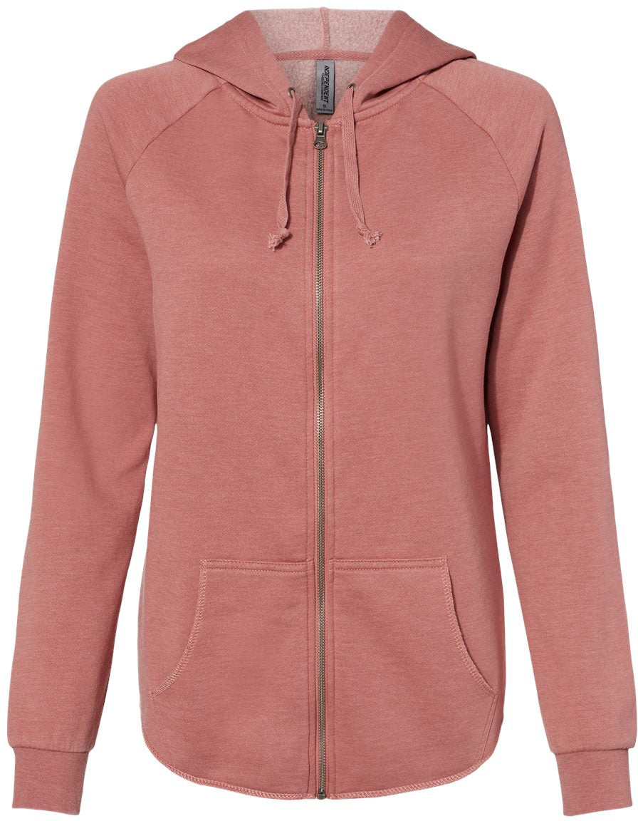 Independent Trading Co. Ladies California Wave Wash Full-Zip Hooded Sweatshirt