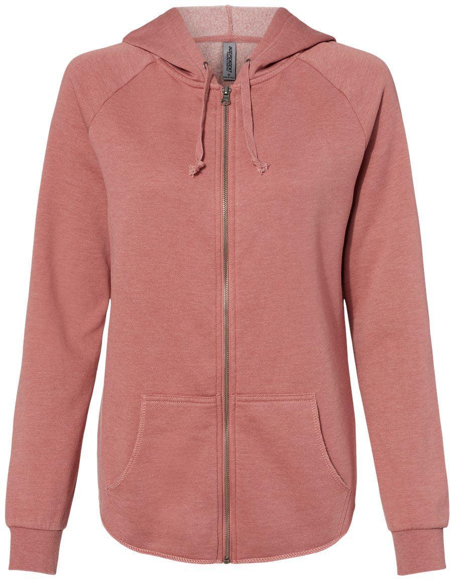 Independent Trading Co. Women's California Wave Wash Full-Zip Hooded Sweatshirt