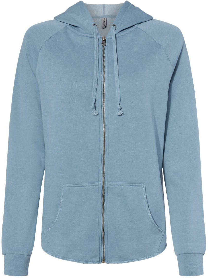 Independent Trading Co. Ladies California Wave Wash Full-Zip Hooded Sweatshirt