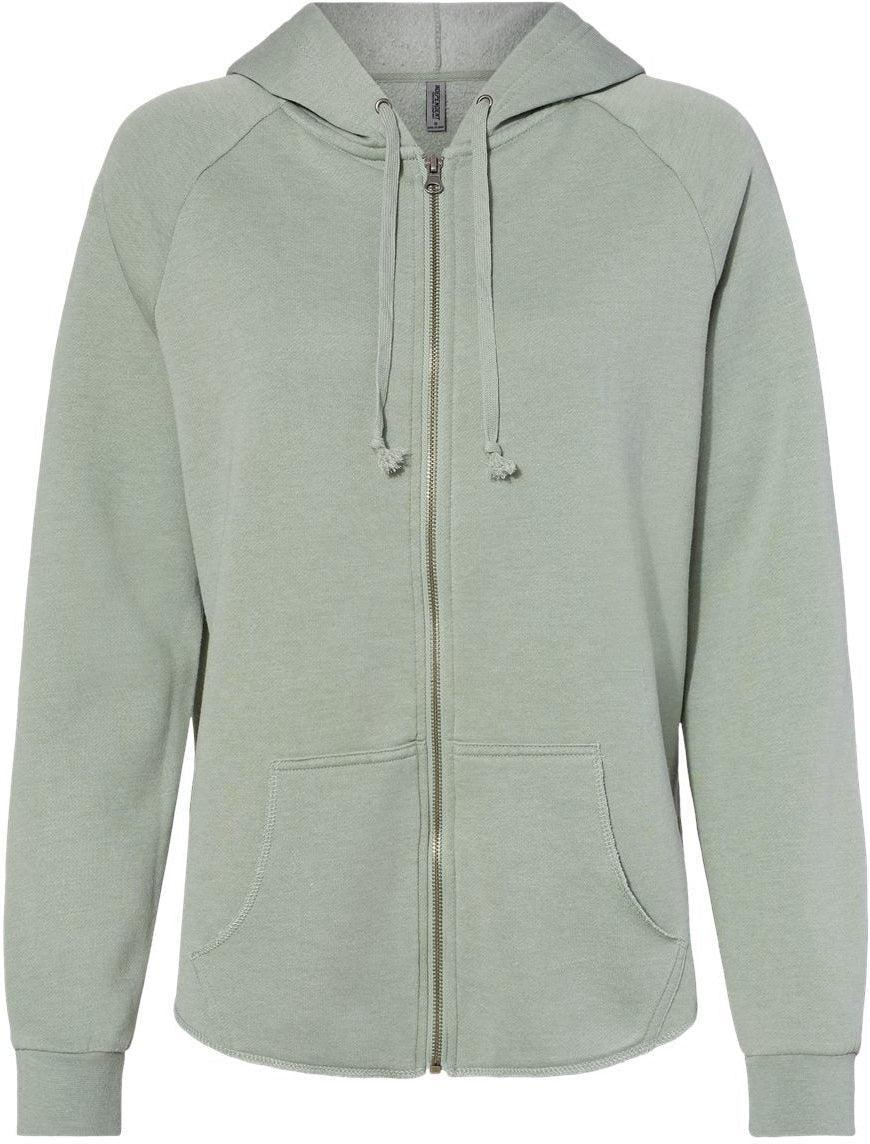 Independent Trading Co. Women's California Wave Wash Full-Zip Hooded Sweatshirt