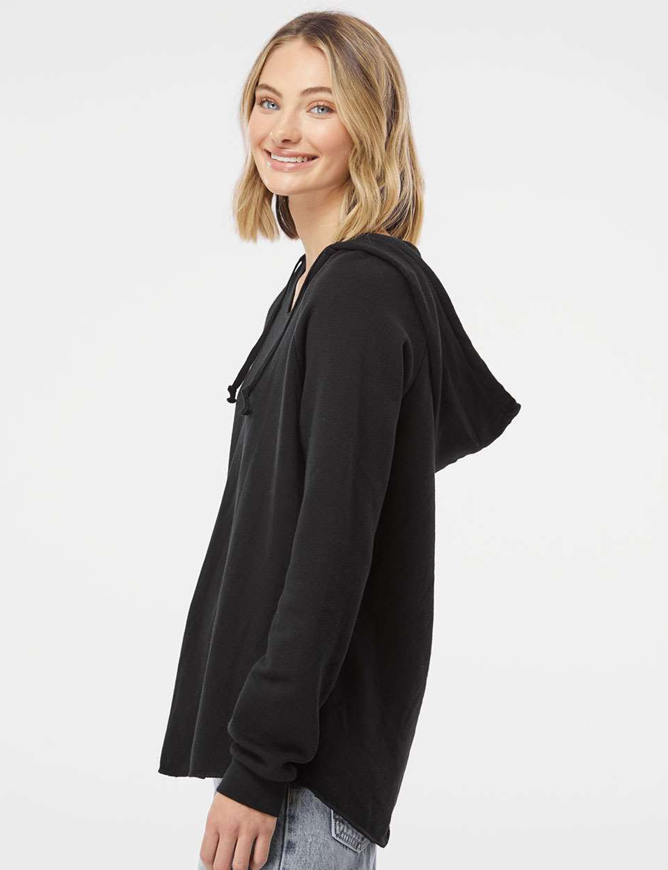 no-logo Independent Trading Co. Ladies Lightweight California Wave Wash Hooded Sweatshirt-Ladies Layering-Independent Trading Co.-Thread Logic