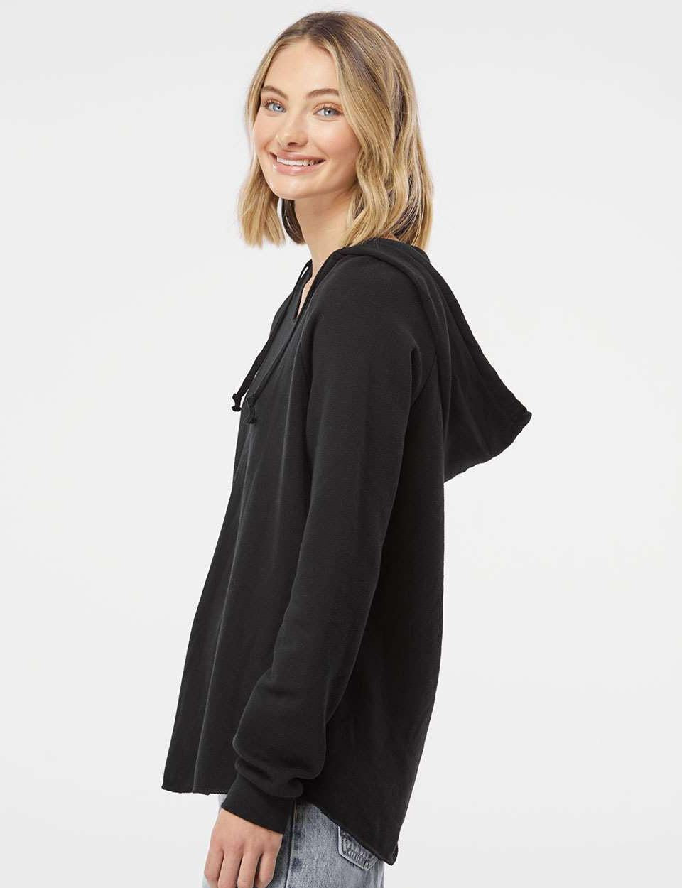 no-logo Independent Trading Co. Ladies Lightweight California Wave Wash Hooded Sweatshirt-Ladies Layering-Independent Trading Co.-Thread Logic